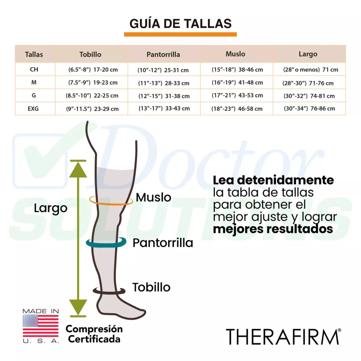 Foto 4 pulgar | Media Therafirm Antiembolica 18 Mmhg