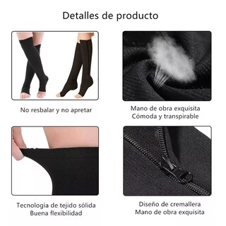 Foto 2 | Calcetas de Compresión con Cierre Eo Safe Imports Esi-10718 Negro 1 Par Talla L/XL