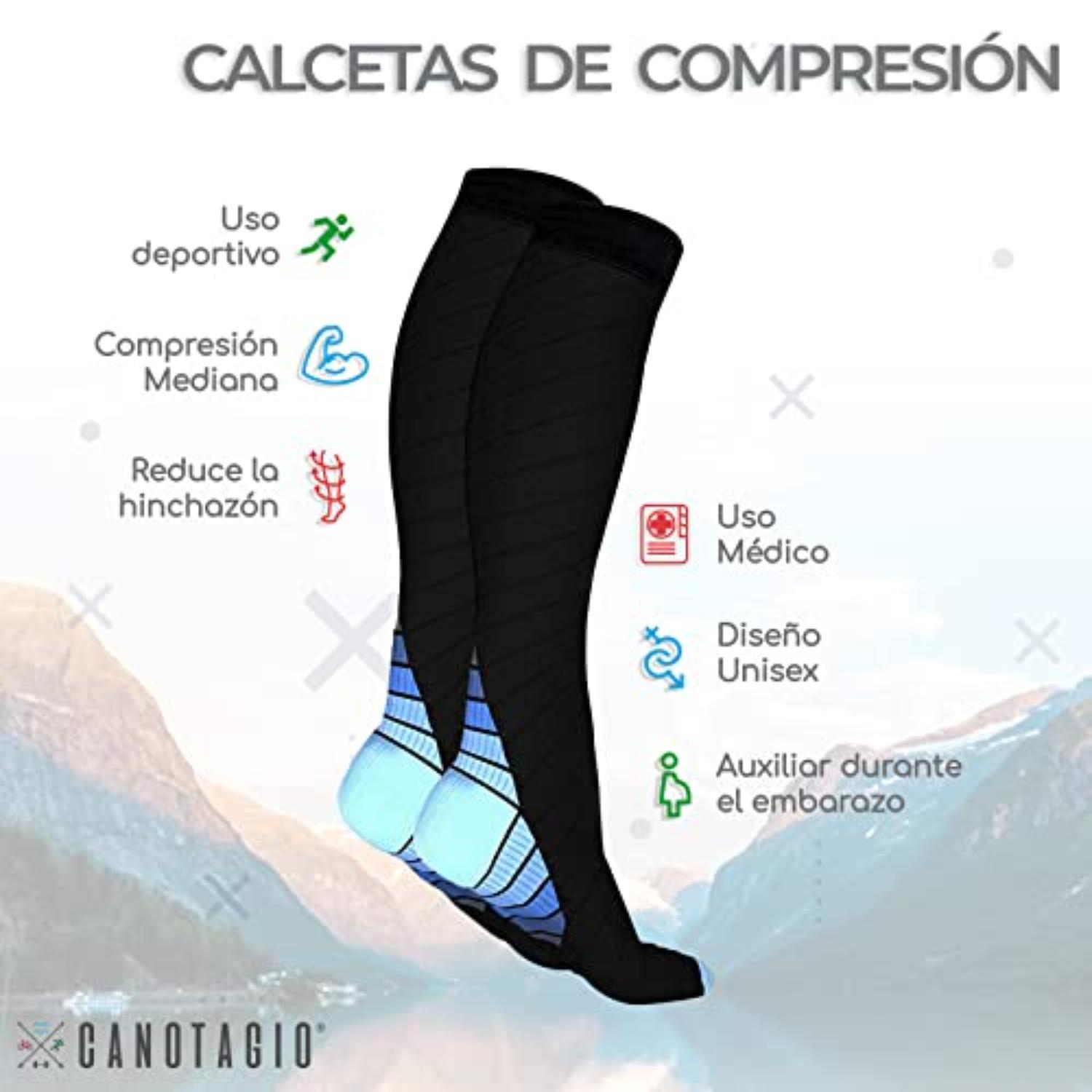 Foto 4 pulgar | Calcetas de Compresión Canotagio Azules 3 Pares Talla CH/M