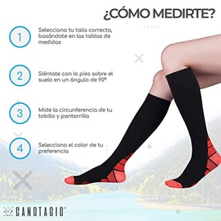 Foto 2 | Calcetas de Compresión Canotagio Rojas 3 Pares Talla CH/M