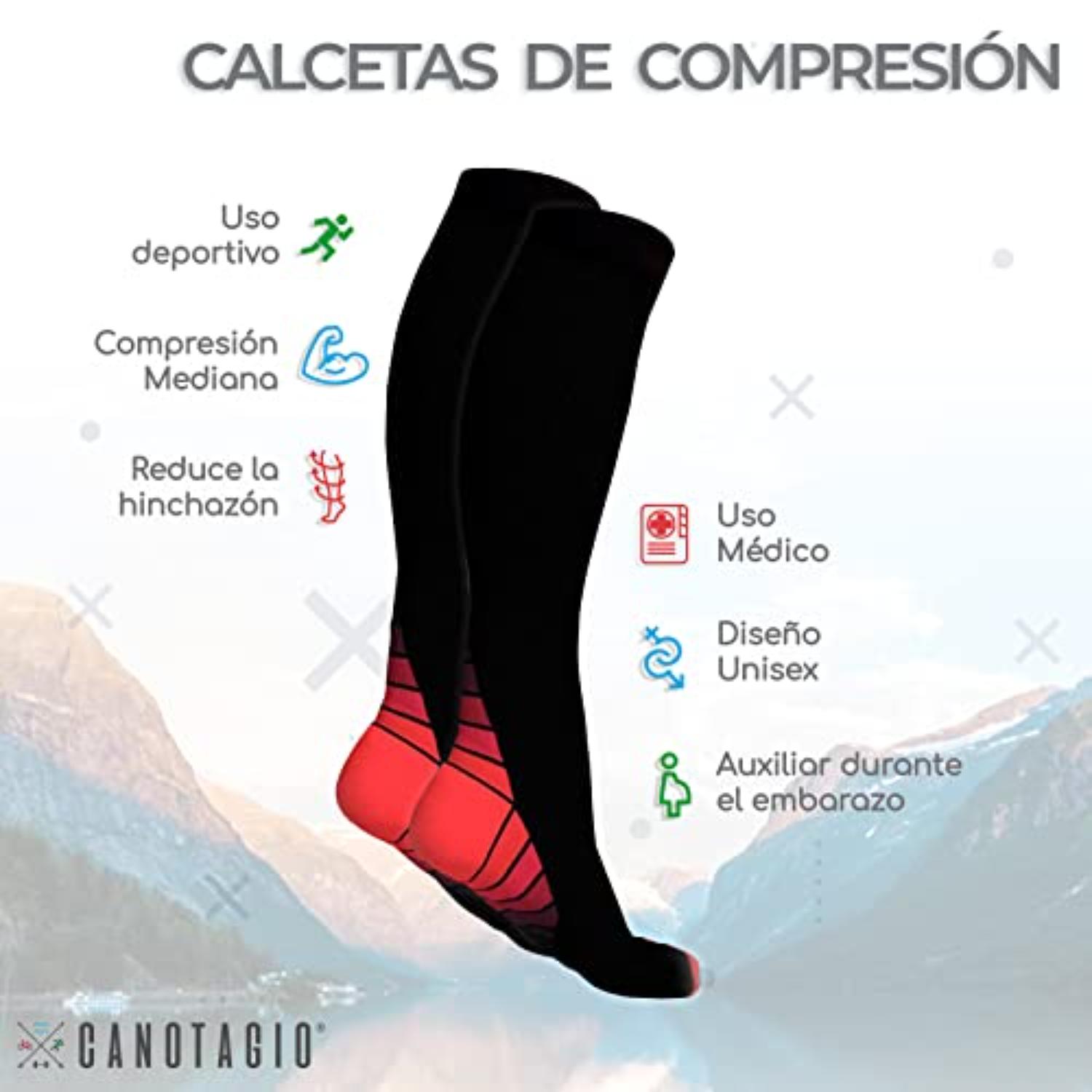 Foto 3 | Calcetas de Compresión Canotagio Rojas 3 Pares Talla CH/M