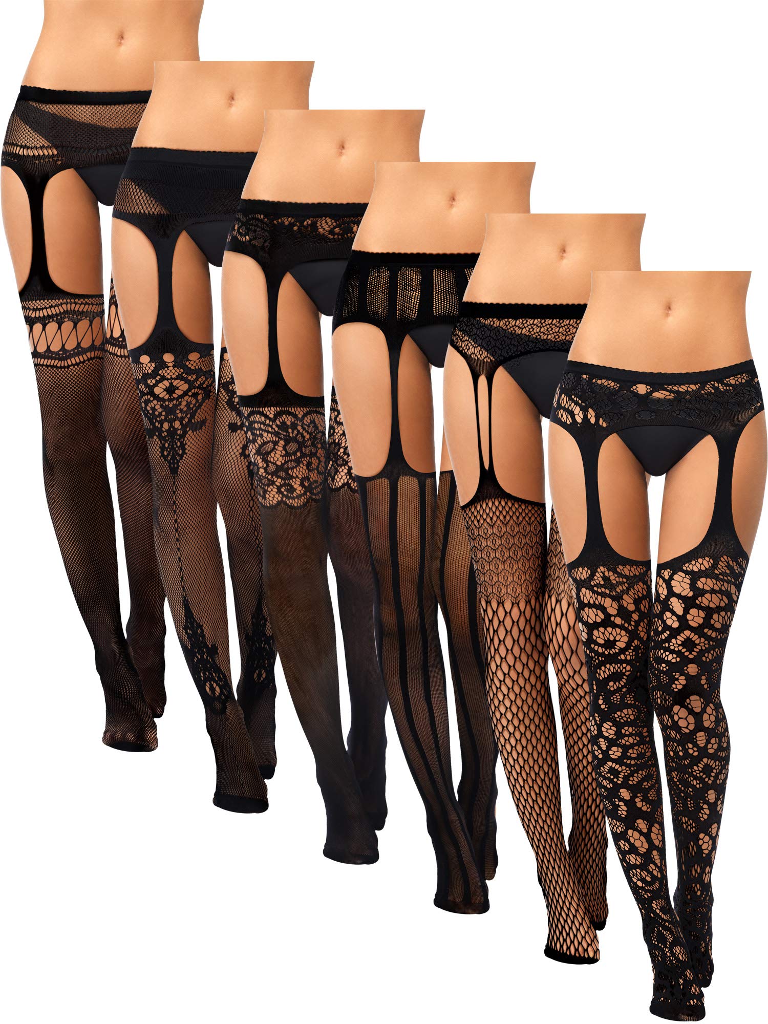 Foto 2 pulgar | Medias De Red Skylety Para Mujer, Talla Grande, Hasta El Muslo - Venta Internacional.
