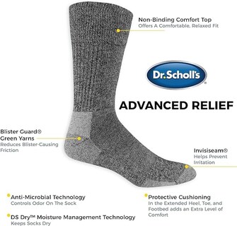 Foto 6 | Protector Antiampollas Sock Dr. Scholl's Advanced Relief Para Hombre, Color Blanco - Venta Internacional.