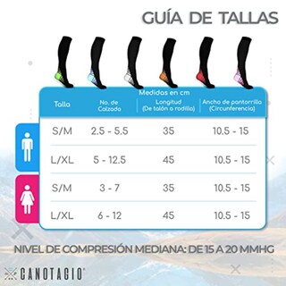 Foto 4 | 2 Pares De Calcetas De Compresión S-M Rojas Canotagio