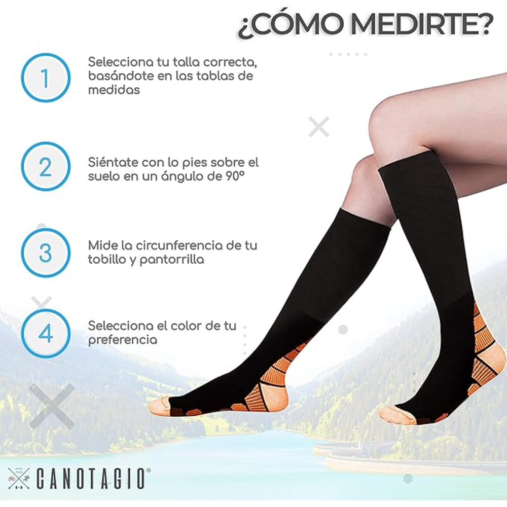 Foto 4 | Canotagio Calcetas De Compresión color Naranja talla Chica / Mediana