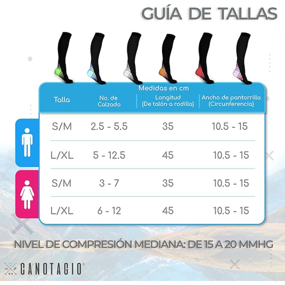Foto 4 pulgar | Canotagio Calcetas De Compresión color Verde talla Grande / Extra grande