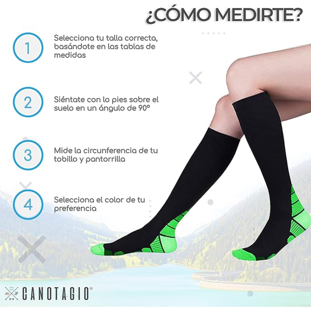 Foto 4 | Canotagio Calcetas De Compresión color Verde talla Grande / Extra grande