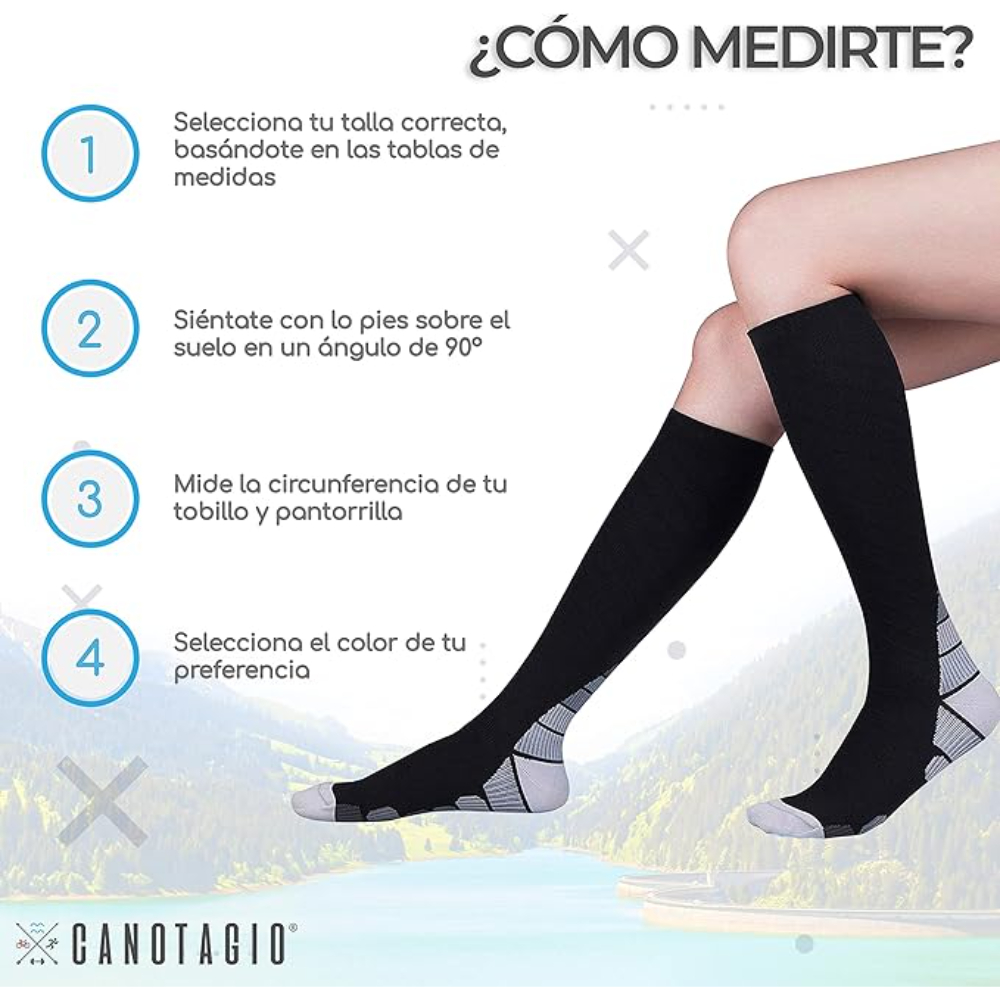 Foto 4 | Canotagio Calcetas De Compresión color Gris talla Chica / Mediana