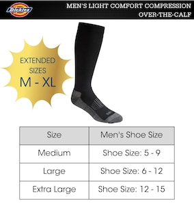 Foto 3 | Calcetines Dickies Light Comfort De Compresión Por Encima De La Pantorrilla Para Hombre - Venta Internacional.