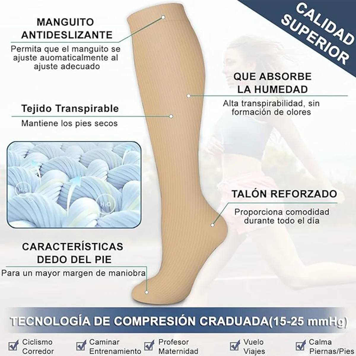 Foto 3 pulgar | Juego De Medias De Compresión 14 Pares Talla L/xl Eo Safe Imports Esi-20793 Multicolor