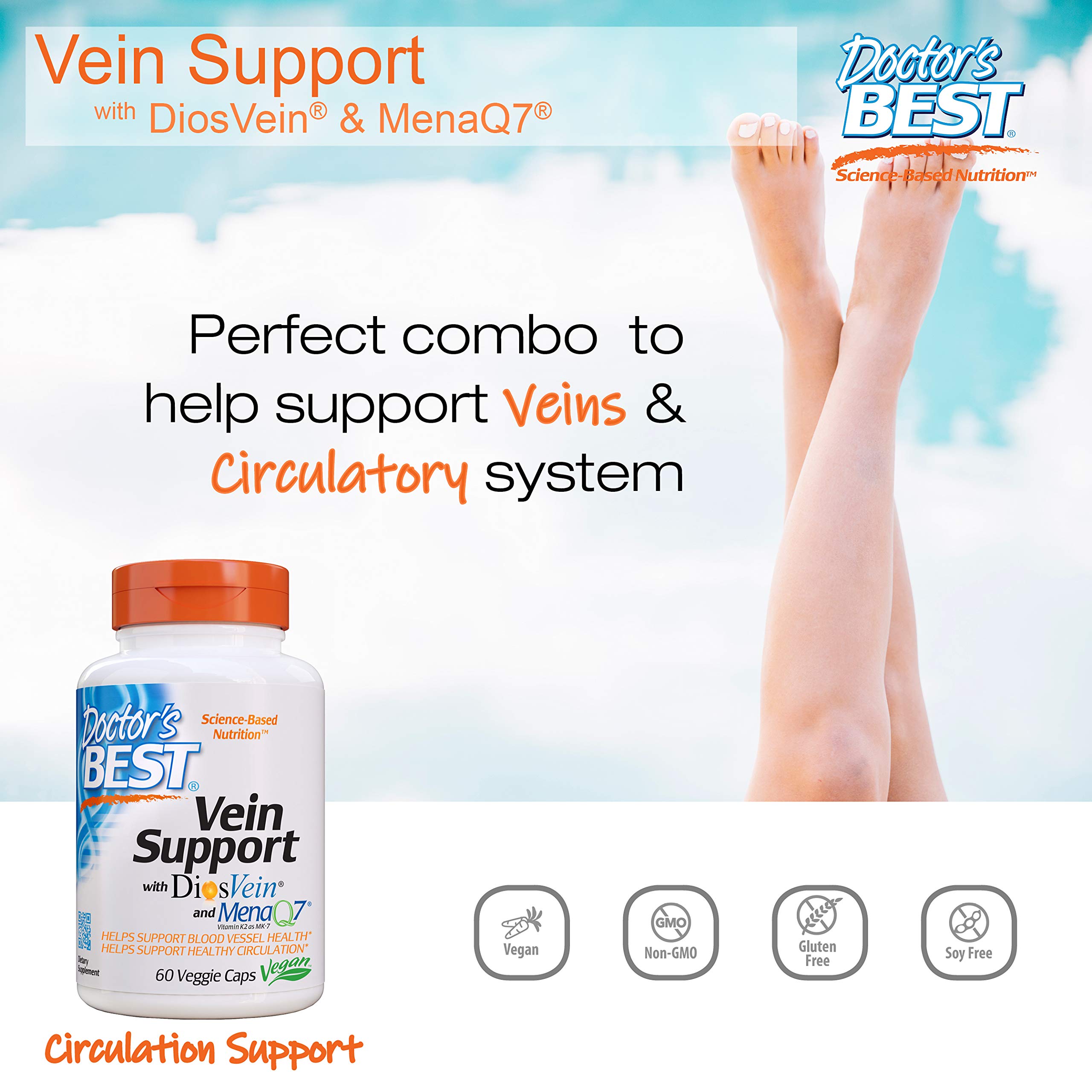 Foto 3 pulgar | Suplemento Doctor's Best Vein Support Diosvein & Menaq7 60 - Venta Internacional.