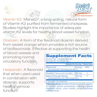 Foto 4 | Suplemento Doctor's Best Vein Support Diosvein & Menaq7 60 - Venta Internacional.