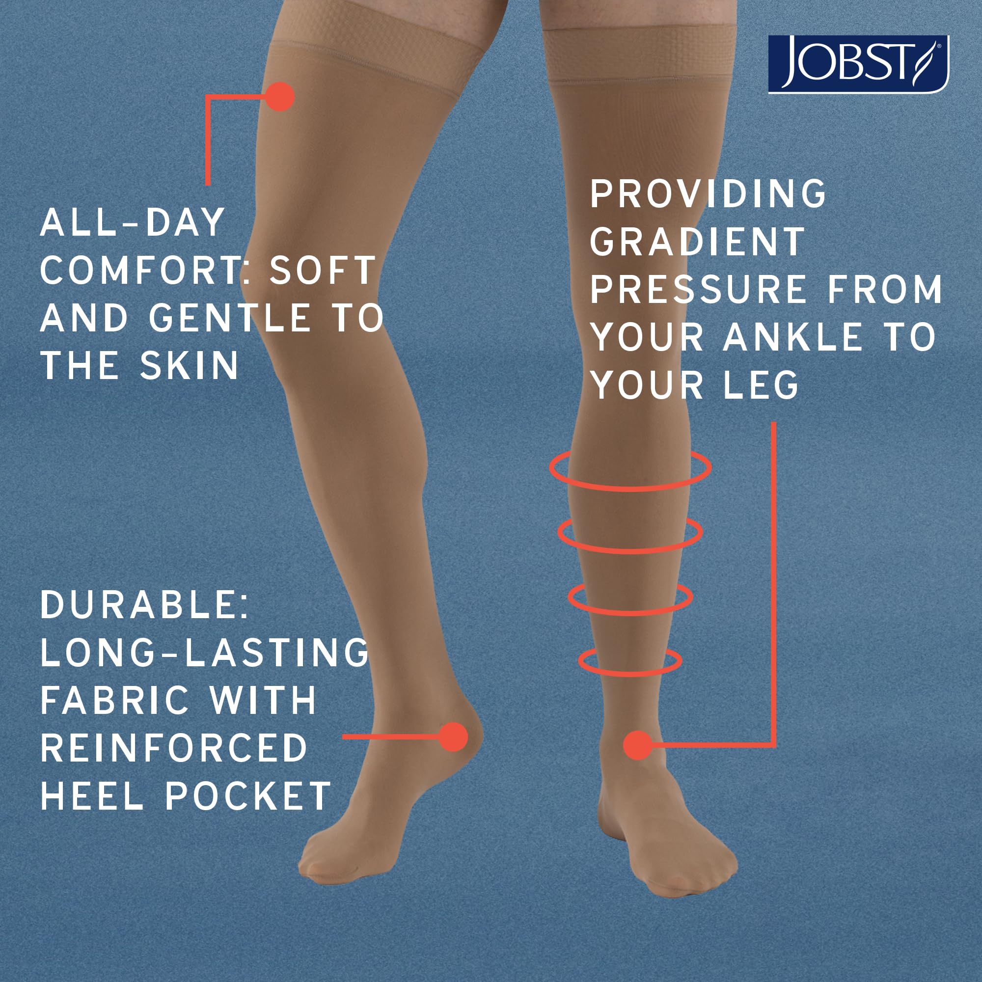 Foto 7 pulgar | Calcetines De Compresión Jobst Relief Knee High 20-30 Mmhg Negros - Venta Internacional.