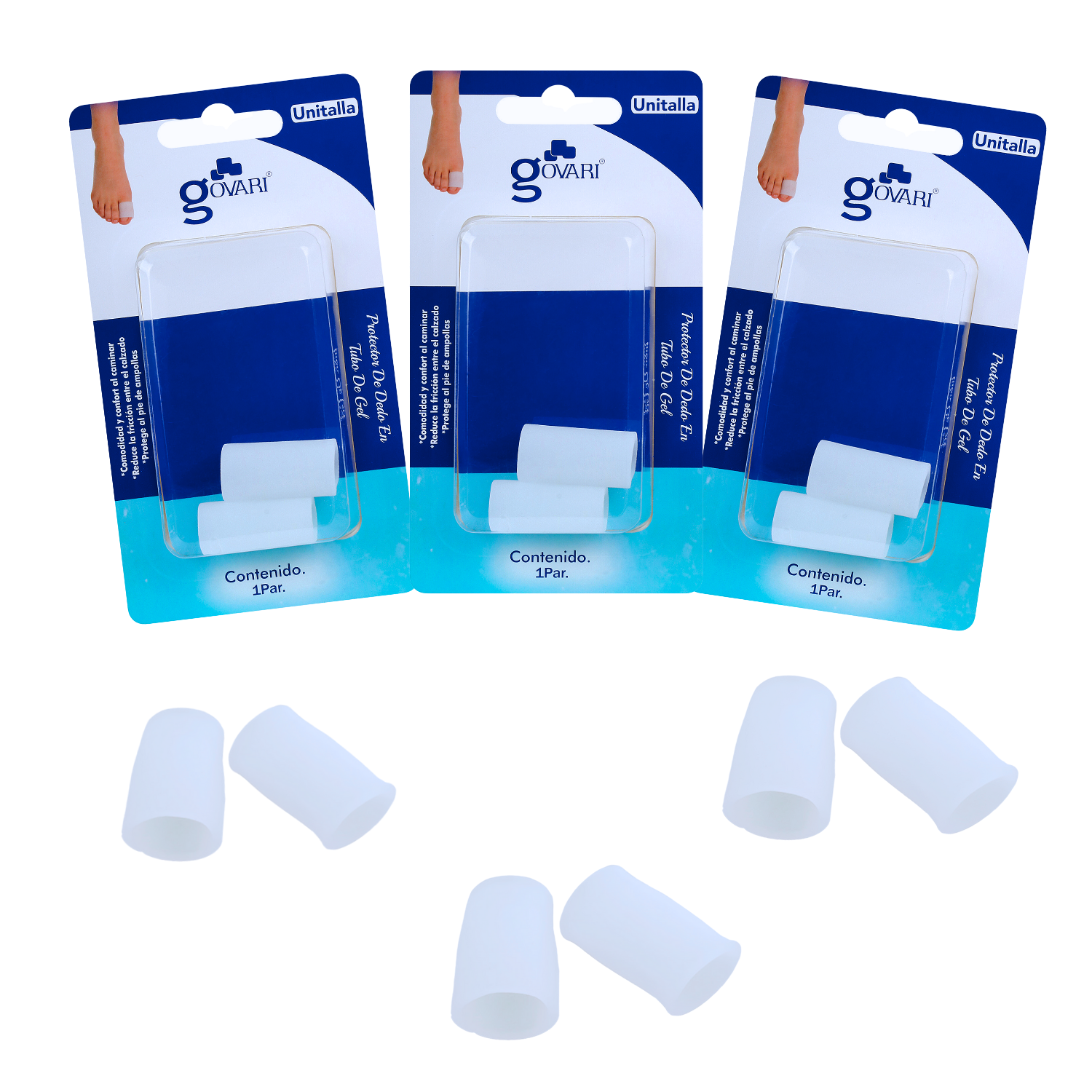 Kit Protector de Dedo en Tubo de Gel Govari 3 Pares