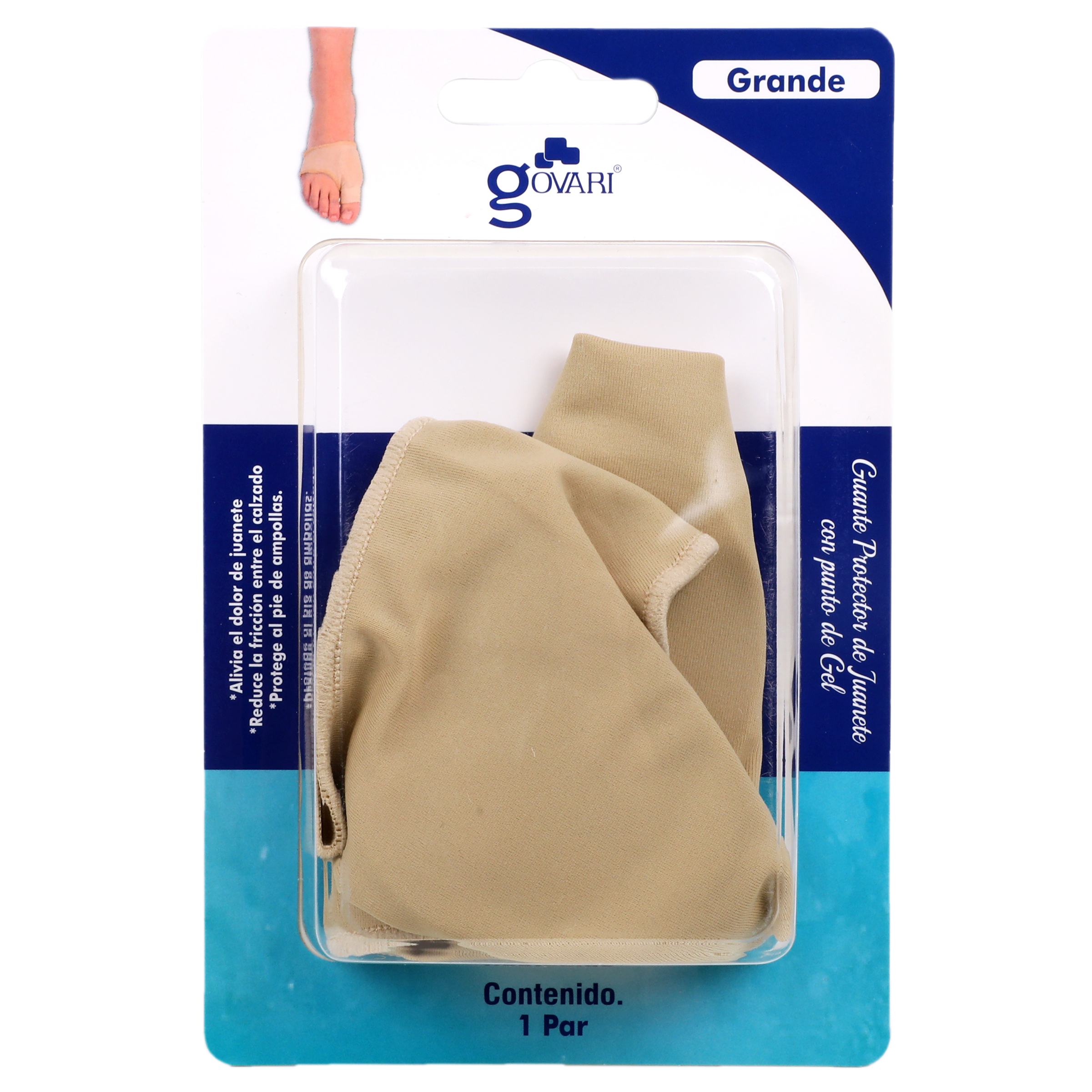 Foto 5 pulgar | Kit Guante Protector Govari con Punto de Gel para Juanete Talla Grande 2 Pares