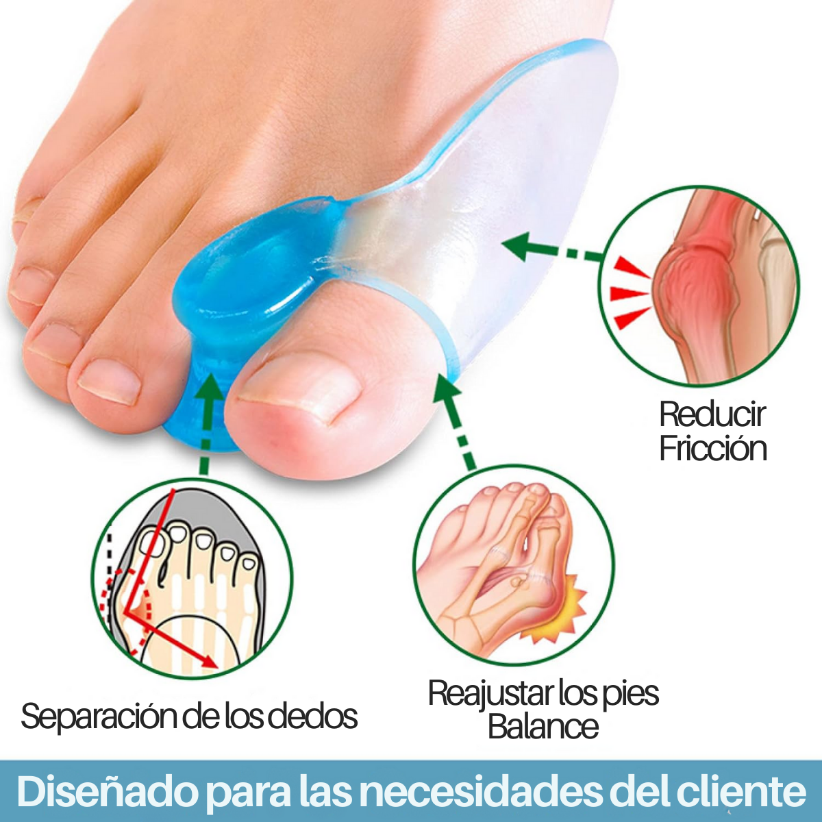 Foto 5 pulgar | Corrector Separador Hallux Valgus Juanete Silicona 1par