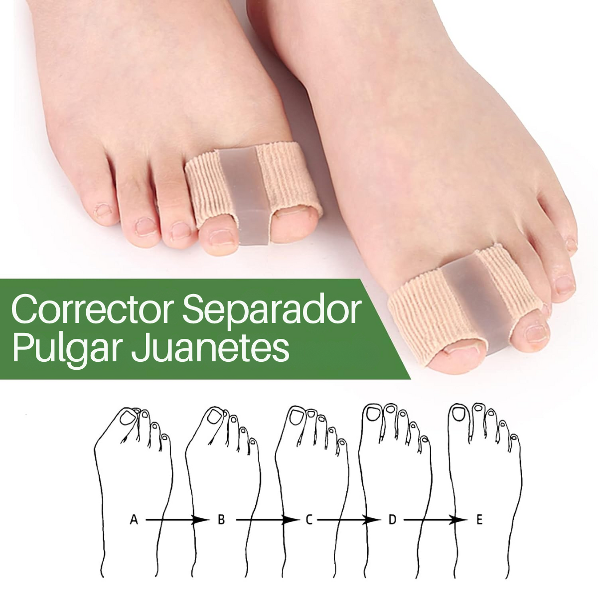 Foto 2 | Separador Dedo Pie Forro Gel Doble Bucle Corrector Juanete