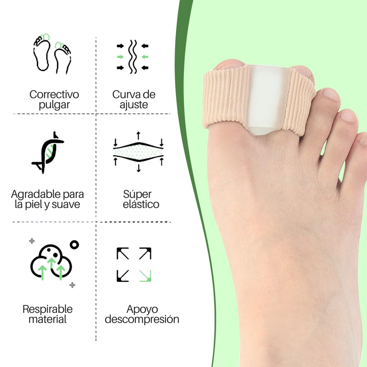 Foto 4 | Separador Dedo Pie Forro Gel Doble Bucle Corrector Juanete