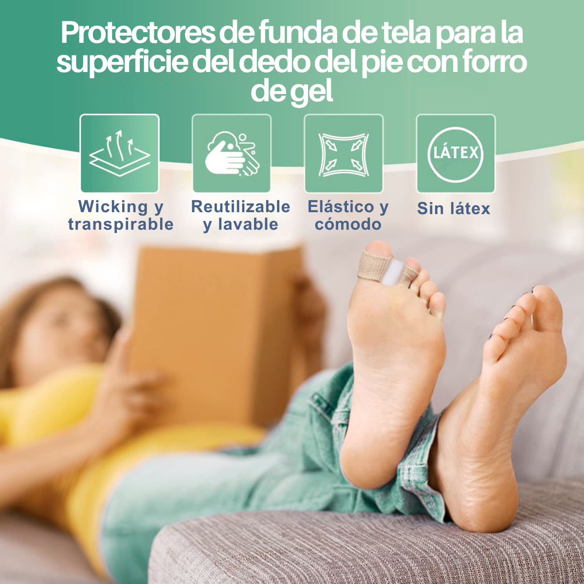 Foto 8 | Separador Dedo Pie Forro Gel Doble Bucle Corrector Juanete