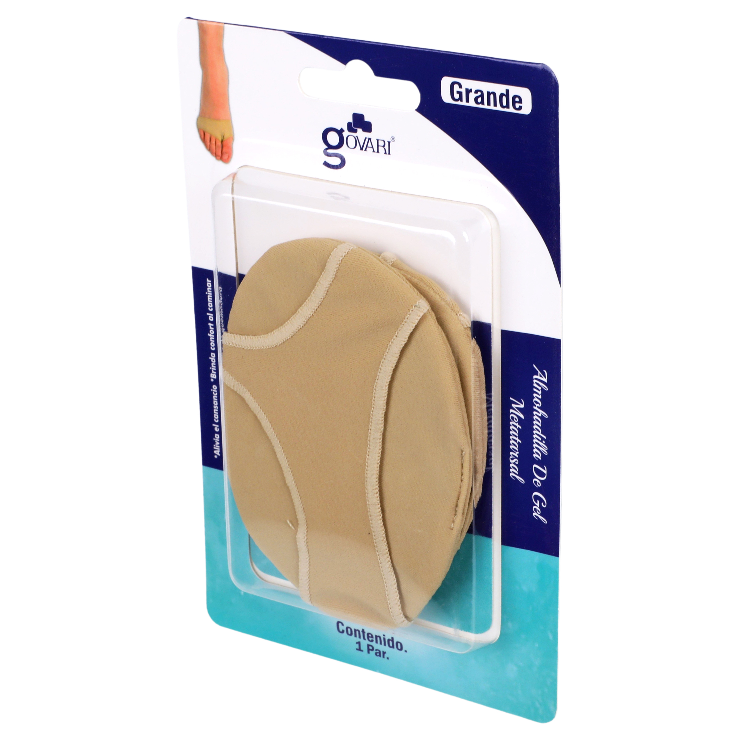 Foto 4 pulgar | Protector Metatarsal Govari Beige con Botón de Gel Talla Grande 1 Par