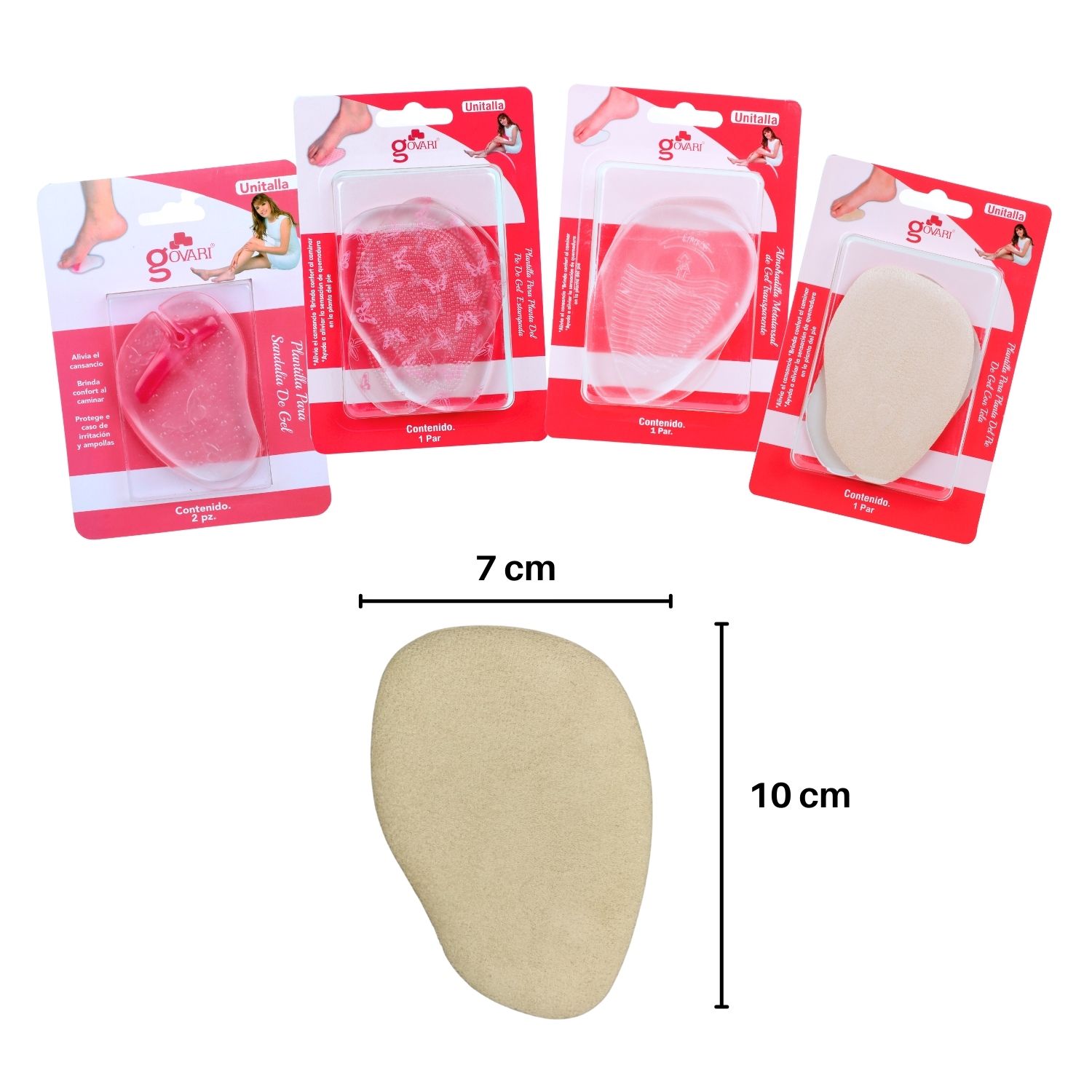 Foto 5 pulgar | Kit de Almohadillas Metatarsal Govari para Sandalia con 4 Pares