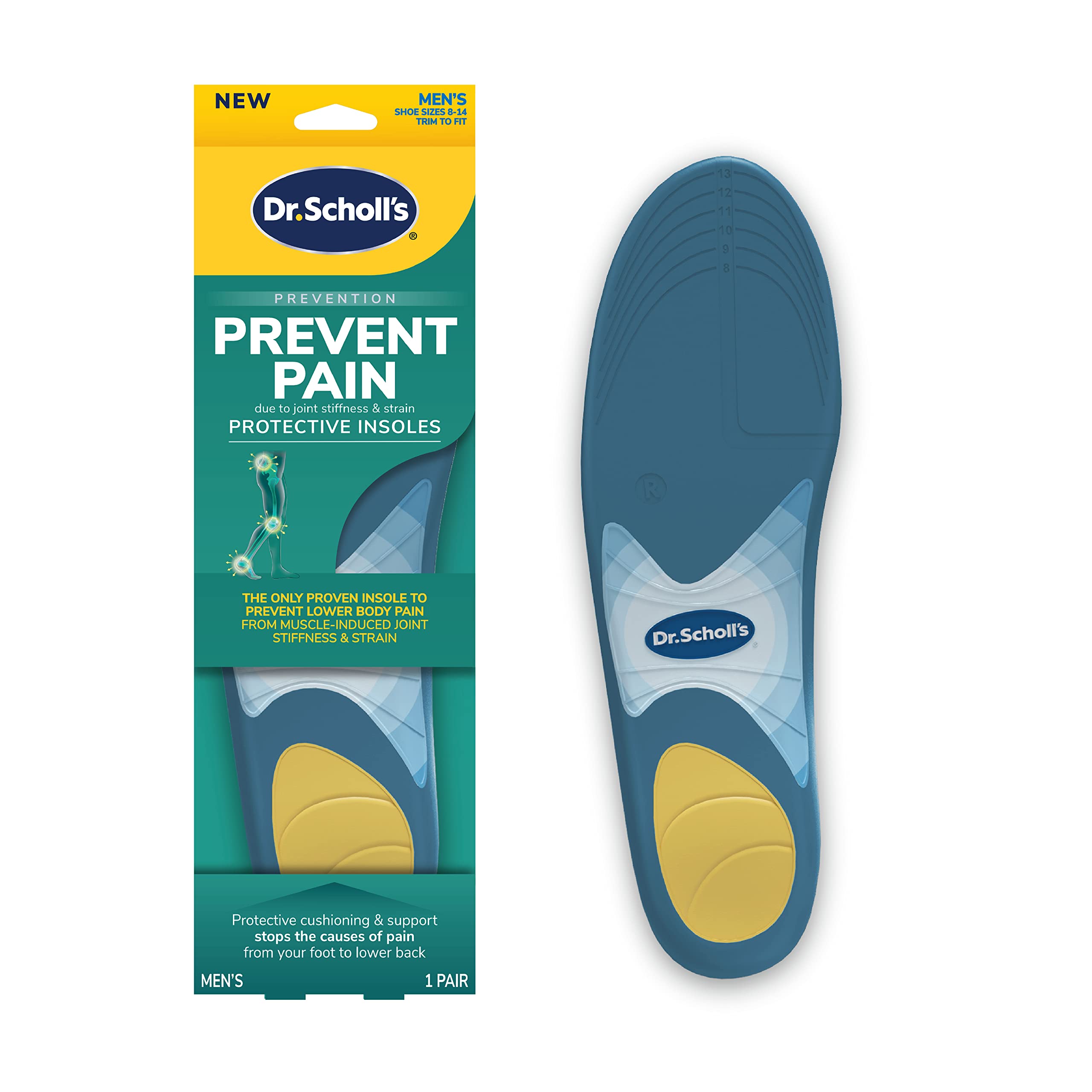 Foto 2 pulgar | Plantillas Dr. Scholl's Prevent Pain Protective Para Hombre, Tallas 8-14 - Venta Internacional.