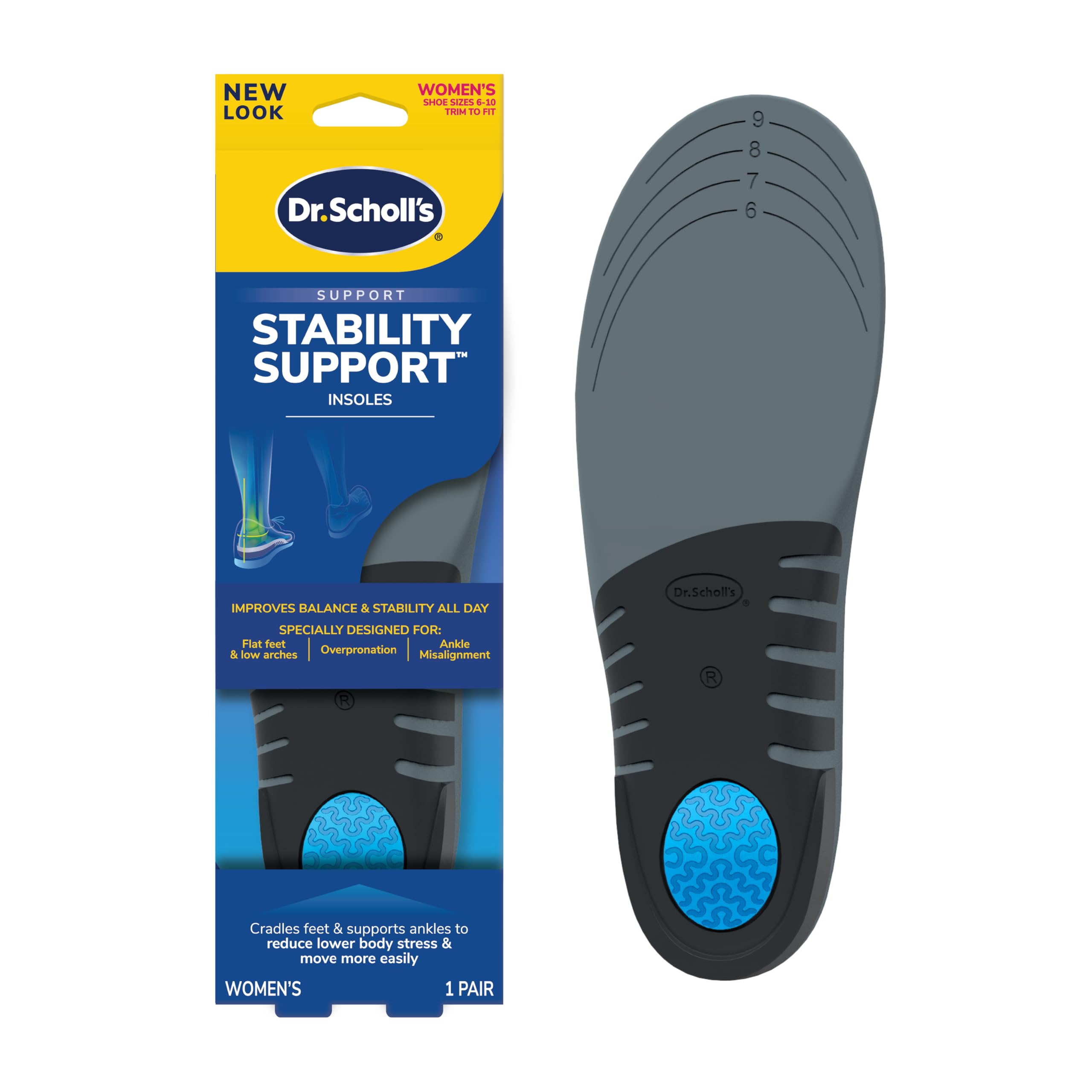 Plantillas Dr. Scholl's Que Apoyan La Estabilidad Para Pies Planos Para Mujeres De 6 A 10 Años - Venta Internacional.