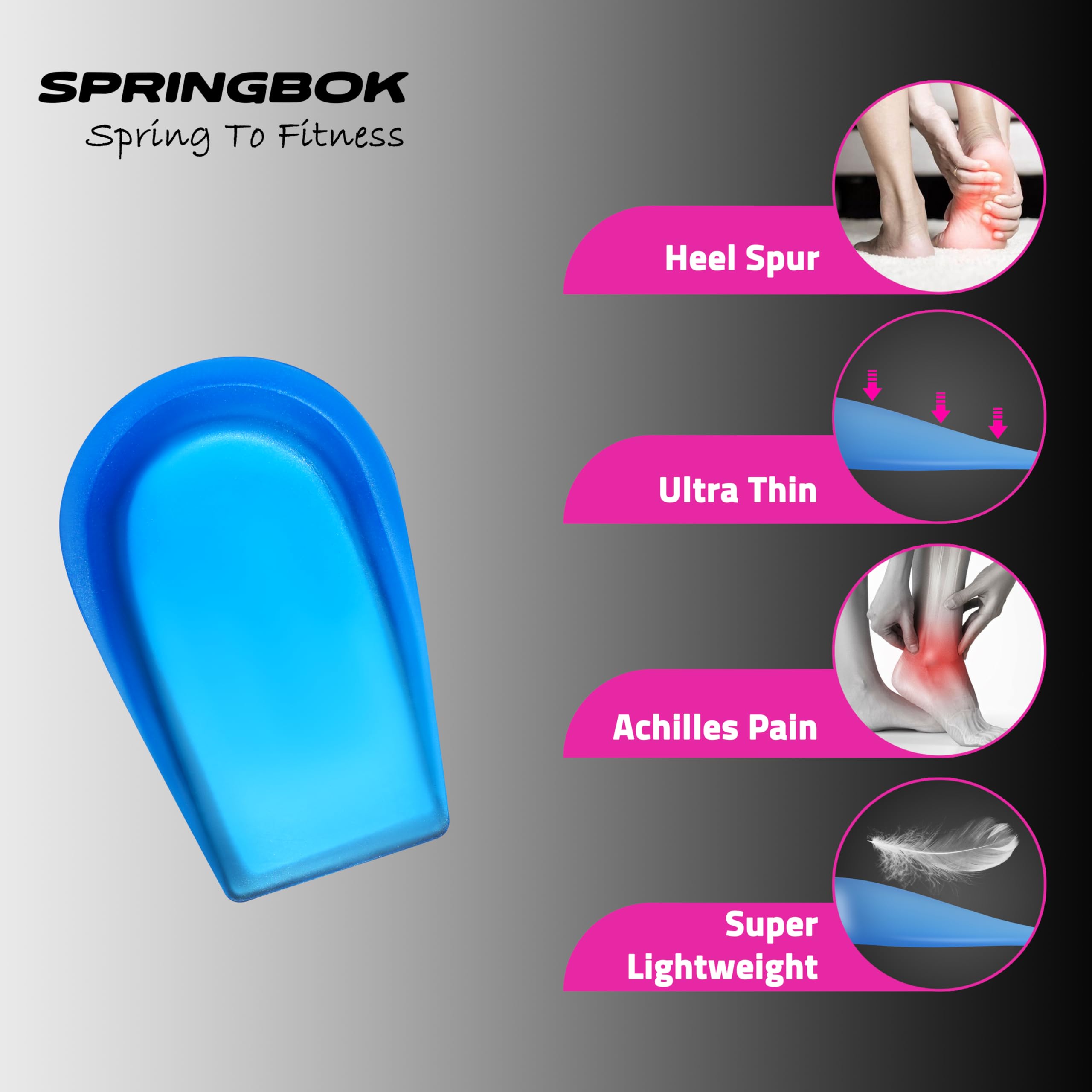 Foto 3 pulgar | Heel Cups Springbok De Gel De Silicona Para Mujeres Y Hombres (1 Par) - Venta Internacional.
