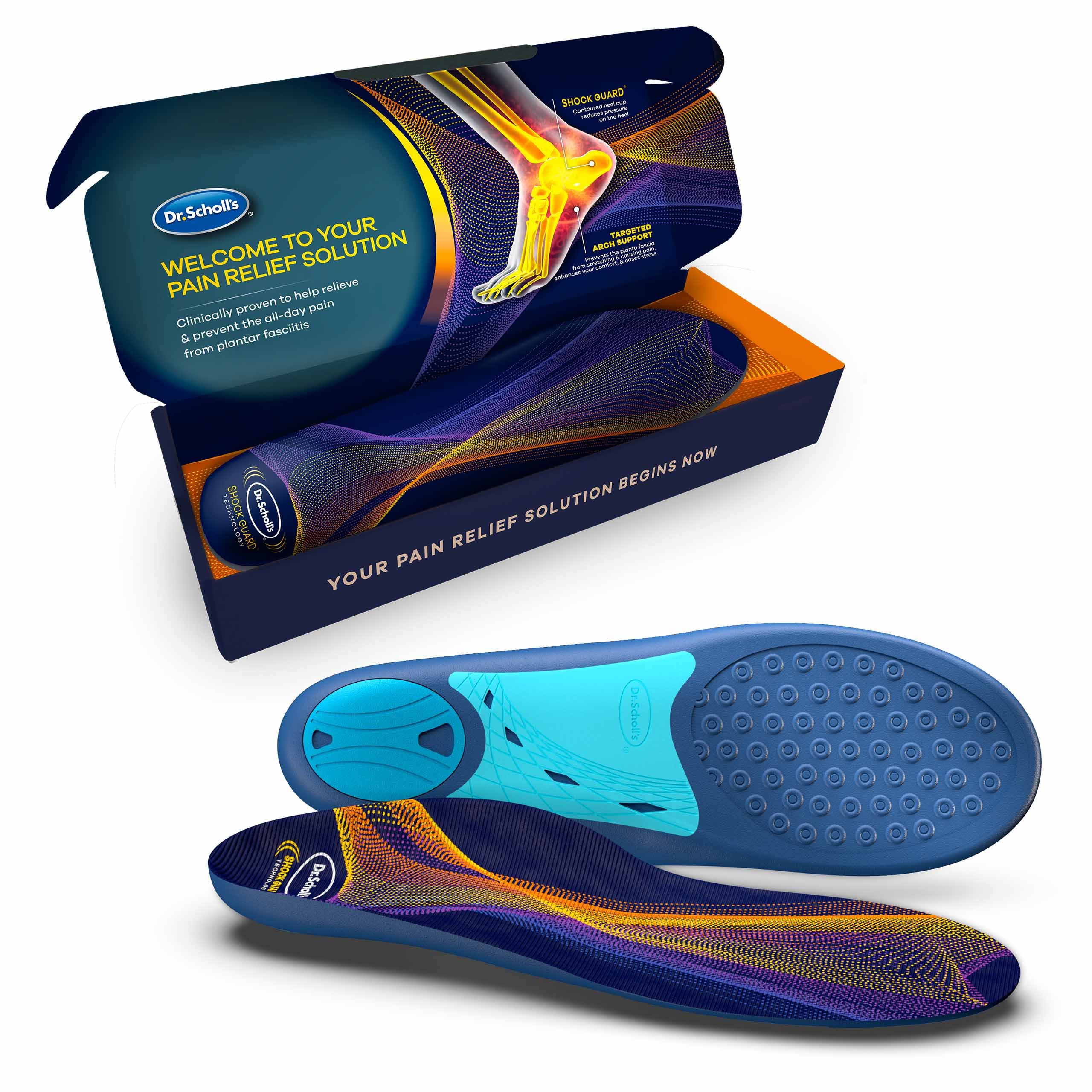 Plantillas Dr. Scholl's Para Aliviar El Dolor De La Fascitis Plantar, 1 Unidad - Venta Internacional.