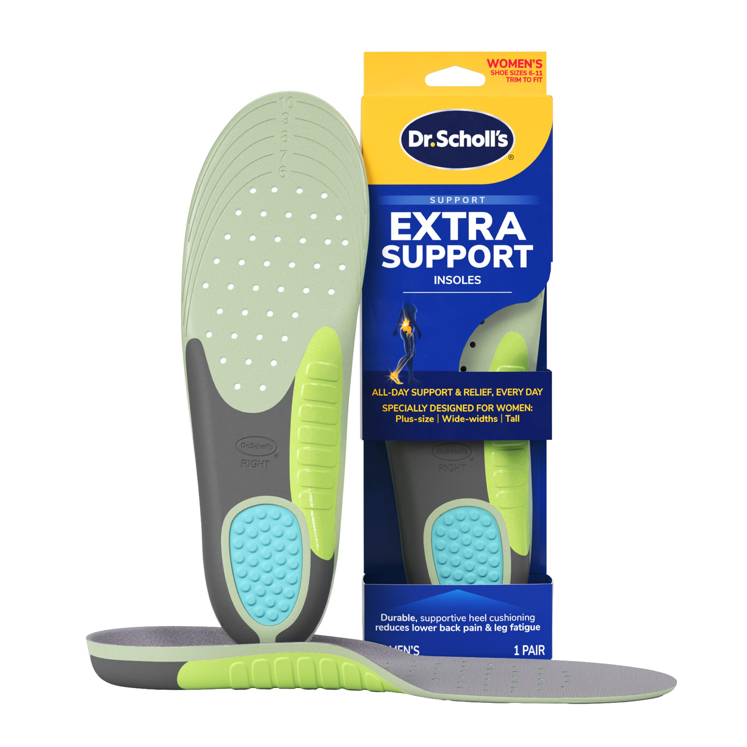 Plantillas Dr. Scholl's Extra Support Para Mujer, Tallas 6-11, 1 Par - Venta Internacional.