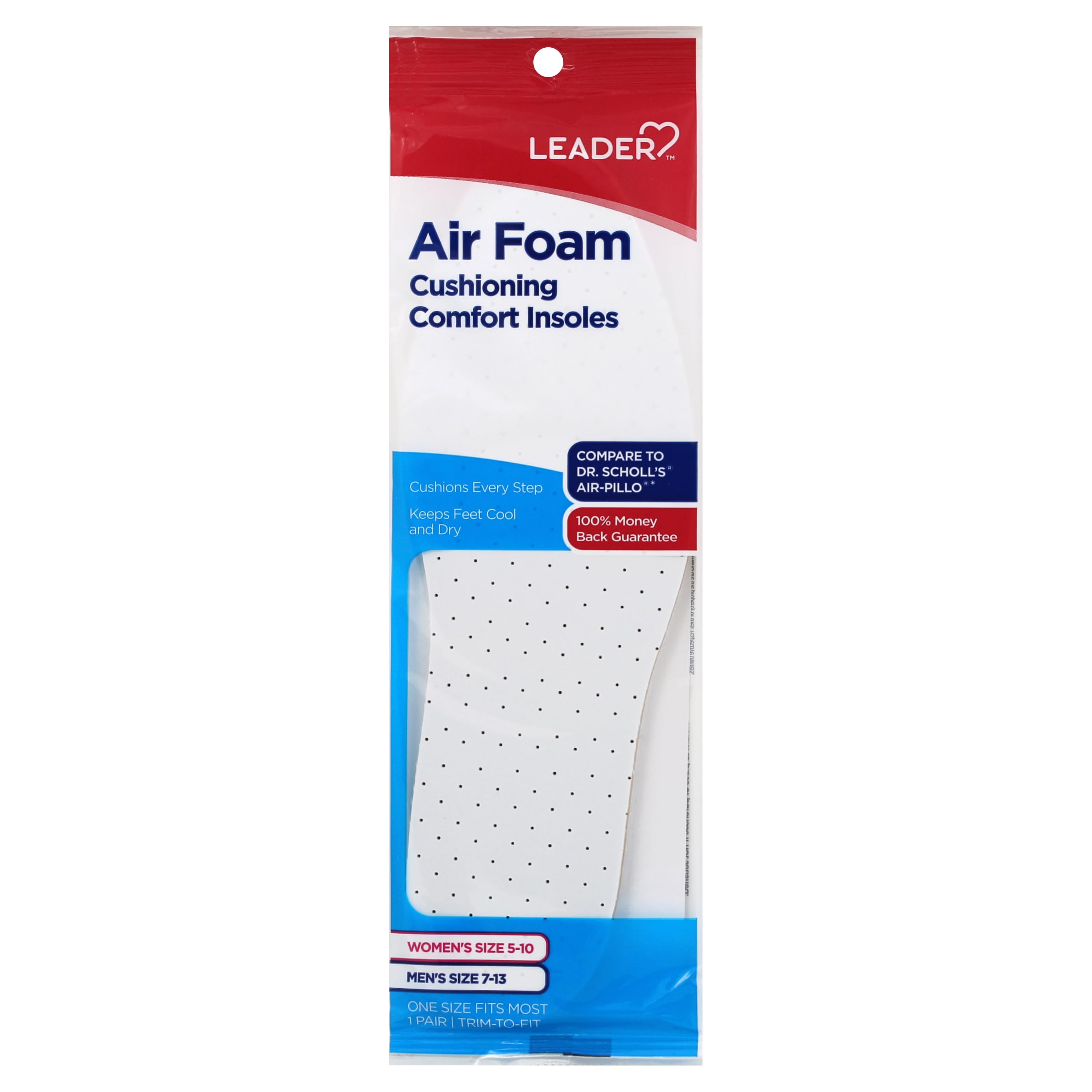 Plantillas Para Zapatos Leader Air Foam, Unisex, Talla Única, Que Se Adapta A La Mayoría - Venta Internacional.