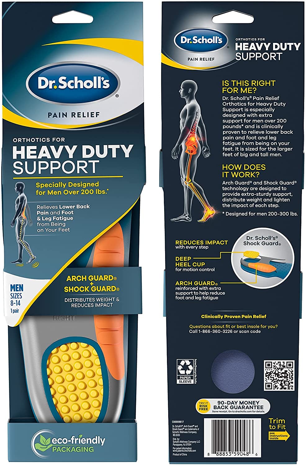 Foto 2 pulgar | Orthotics Dr. Scholl's Pain Relief Heavy Duty Para Hombre, Tallas 8-14 - Venta Internacional.