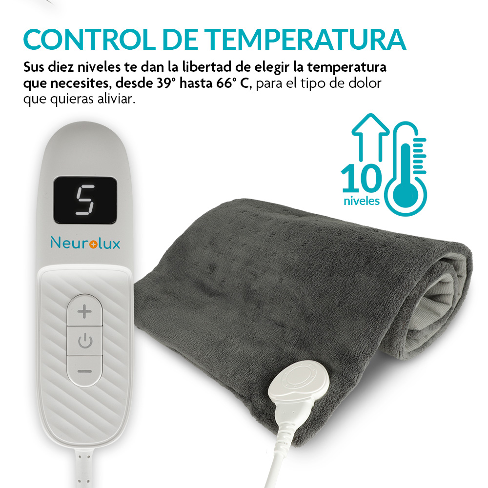 Foto 6 | Compresa Caliente Eléctrica Neurolux 83928 Extra Grande de Microfibra 10 Niveles de Temperatura