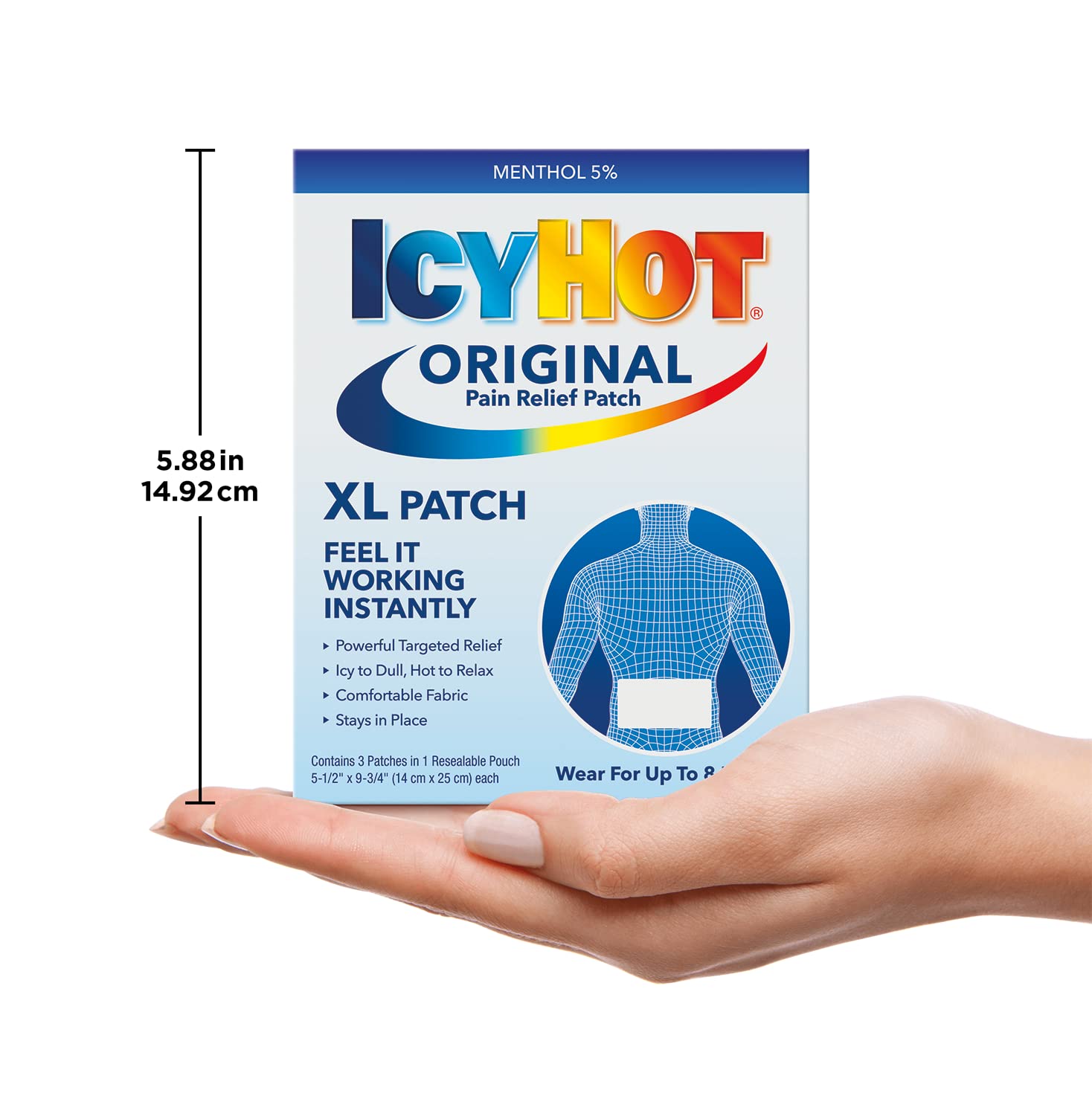 Foto 7 | Parche Medicinal Icy Hot Extra Strength Xl Back 3 Parches - Venta Internacional.