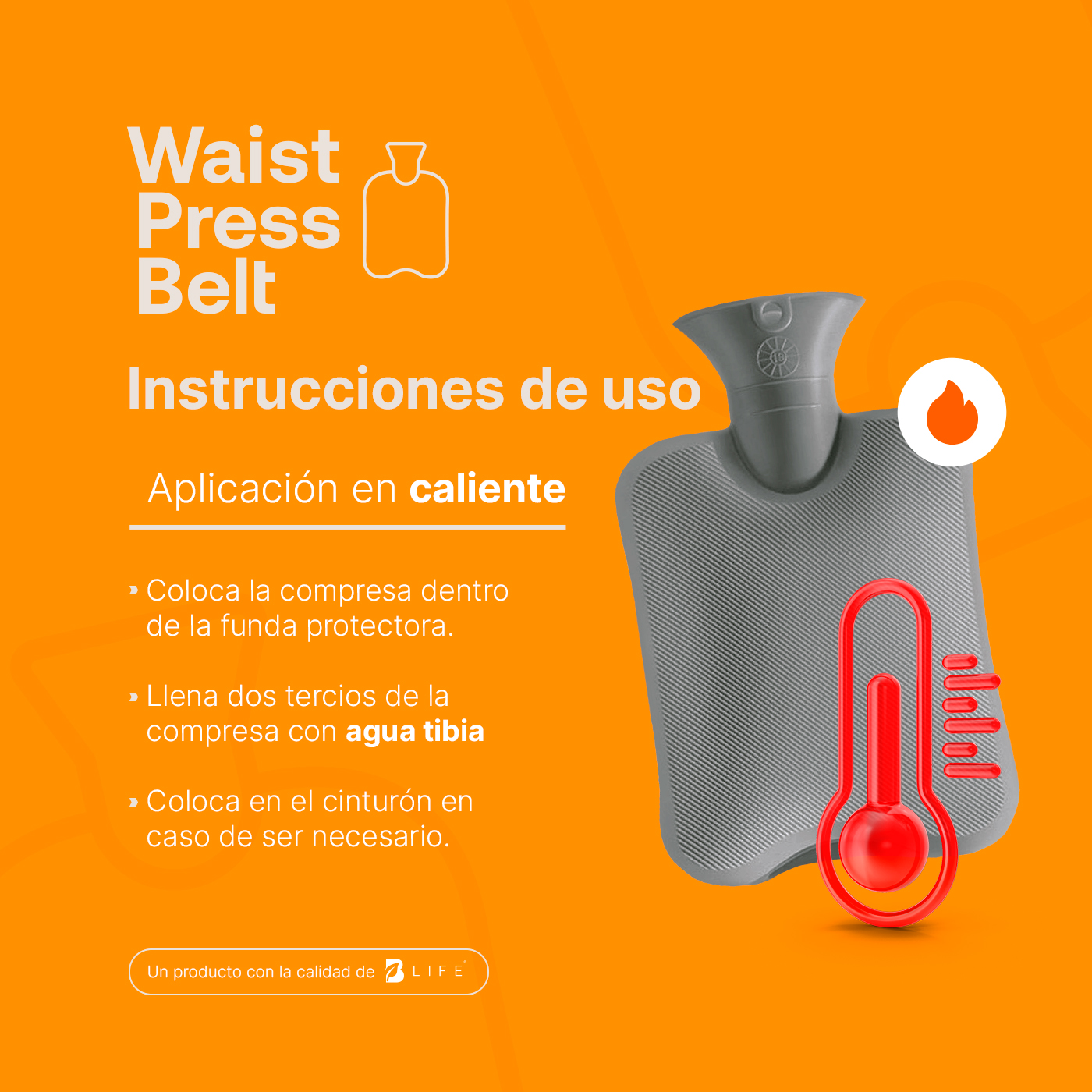 Foto 5 pulgar | Compresa Frío Y Calor Para Dolores Musculares Y Cólicos. Waist Press Belt B Life.