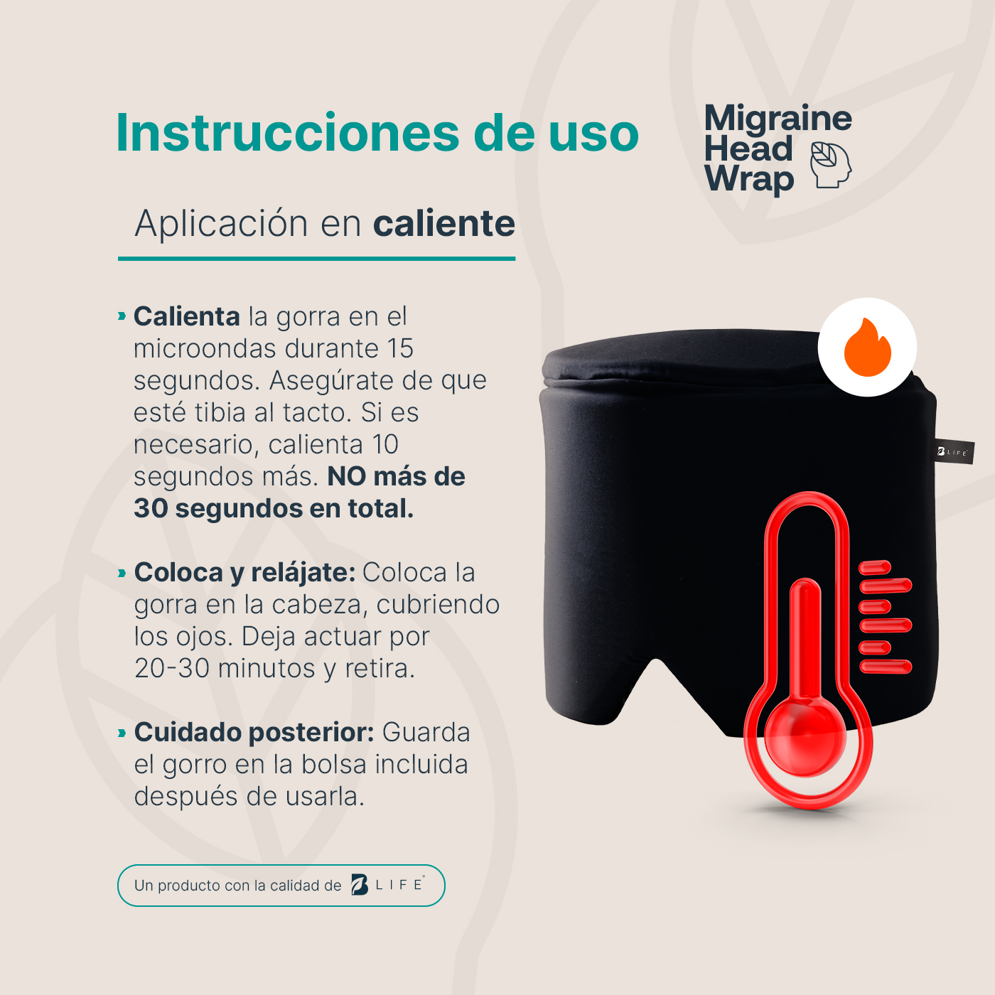 Foto 5 pulgar | Gorro De Gel Refrescante. Alivio De Migrañas Y Dolores De Cabeza. Migraine Head Wrap B Life.