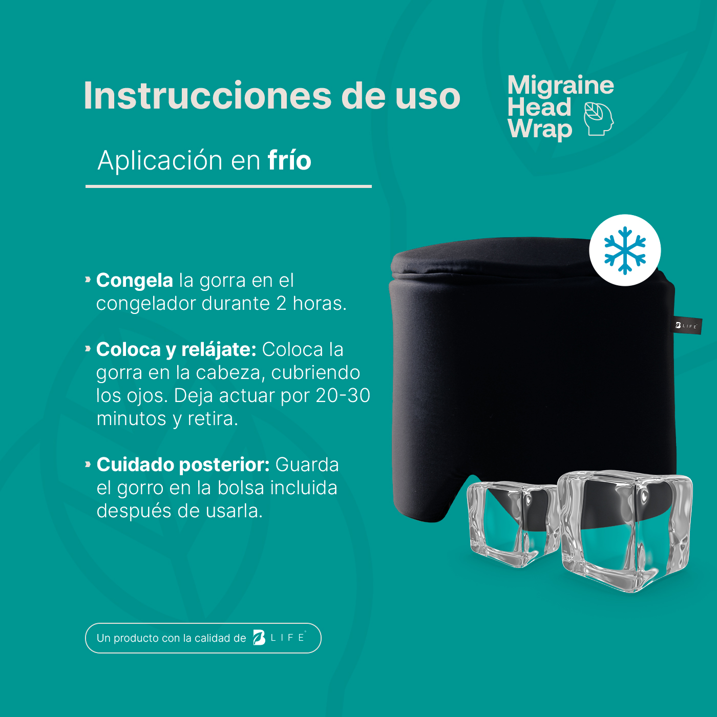 Foto 6 pulgar | Gorro De Gel Refrescante. Alivio De Migrañas Y Dolores De Cabeza. Migraine Head Wrap B Life.