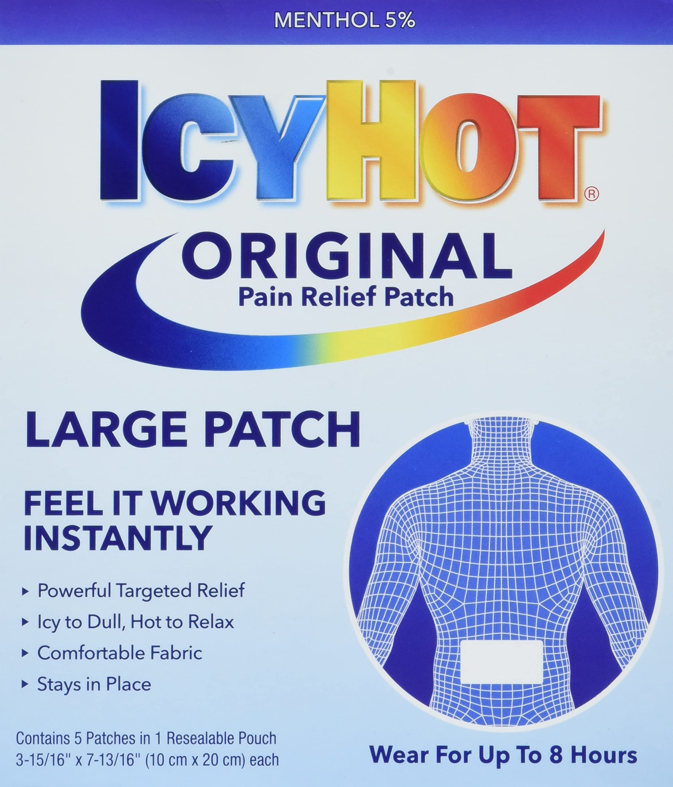 Foto 2 pulgar | Parche Para Aliviar El Dolor Icy Hot Medication Extra Strength, 5 Unidades - Venta Internacional.