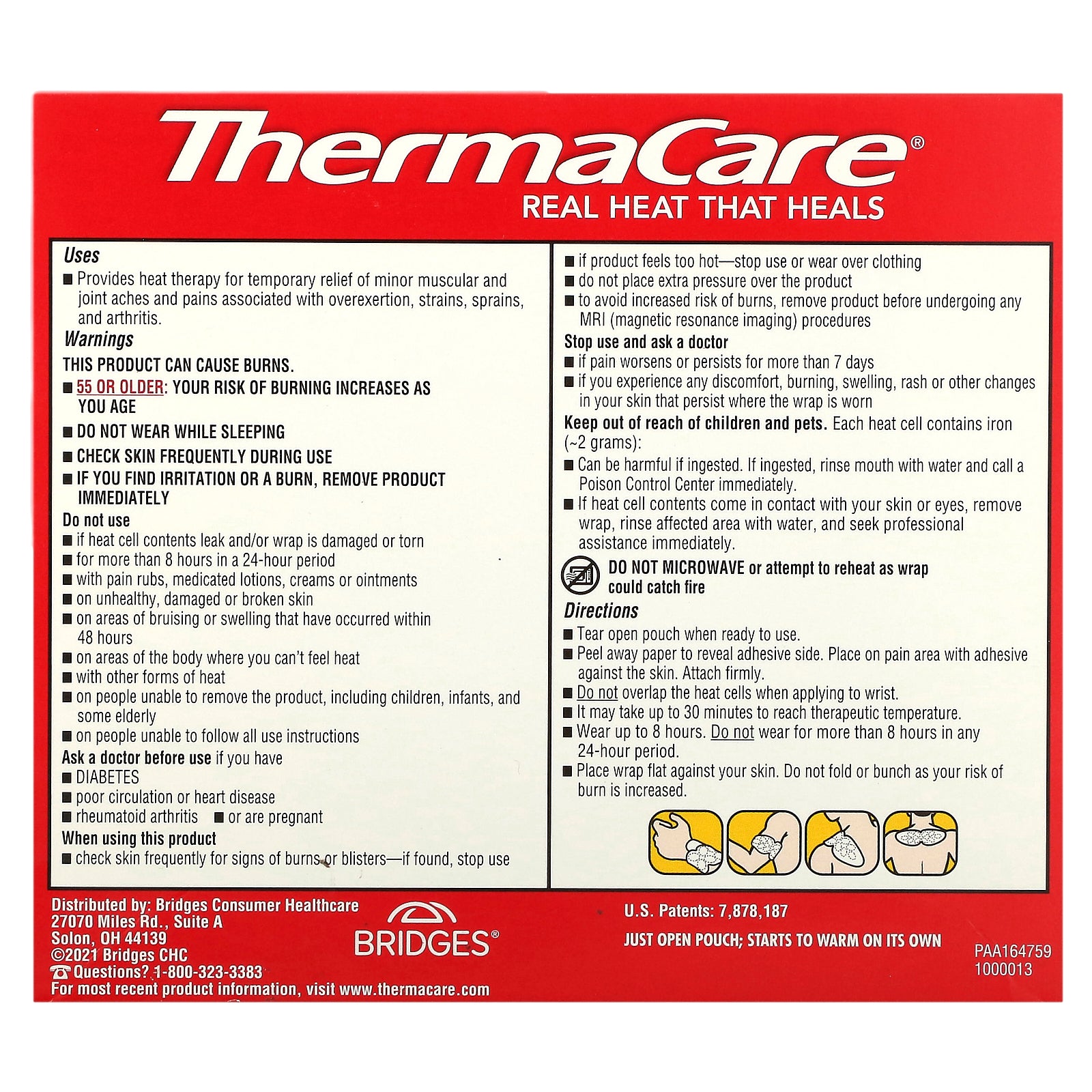 Foto 3 pulgar | Heatwraps Thermacare Para Aliviar El Dolor De Cuello, Muñeca Y Hombro - Venta Internacional.