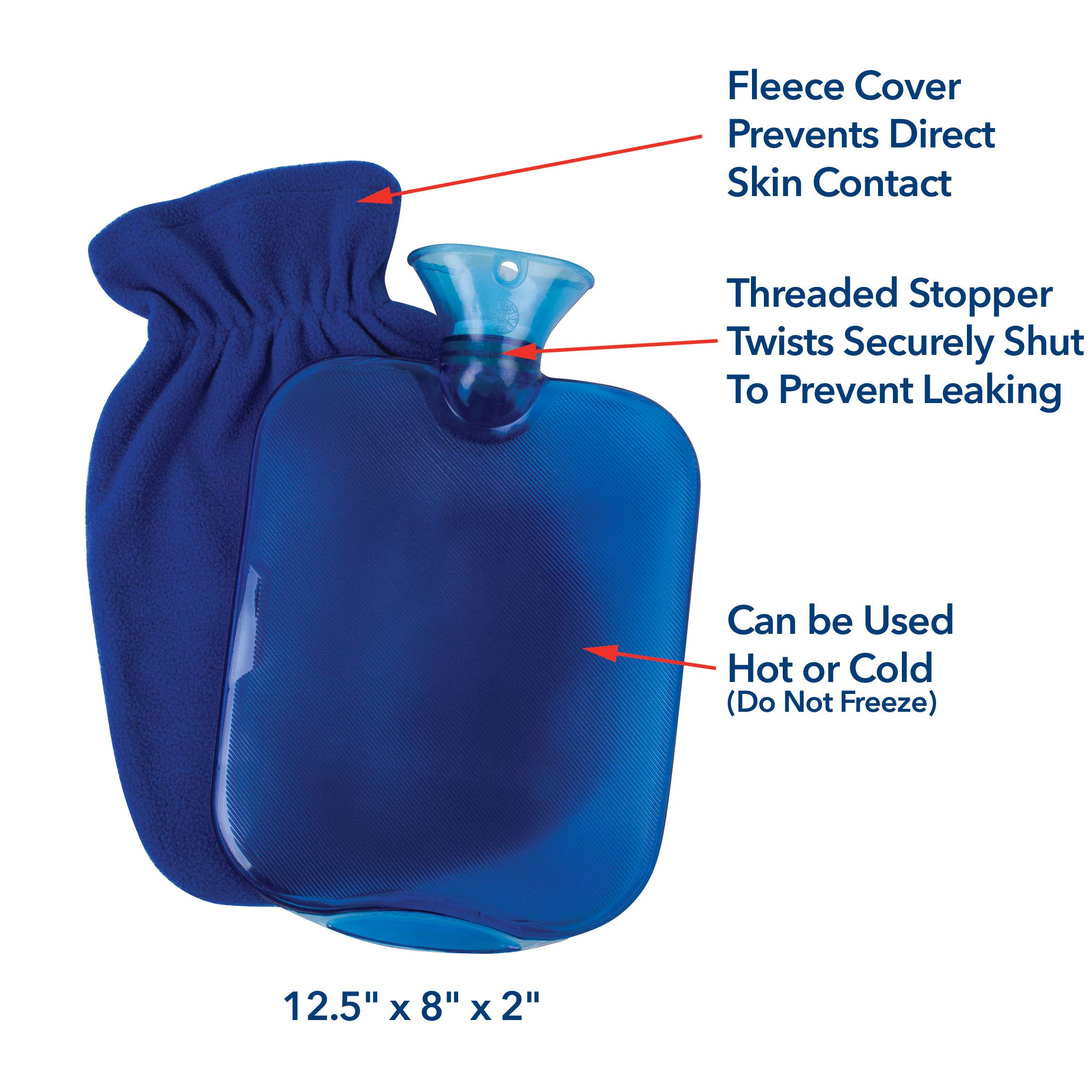 Foto 5 pulgar | Botella De Agua Caliente Carex Rubber Con Funda Para Terapia De Calor Y Frío - Venta Internacional.