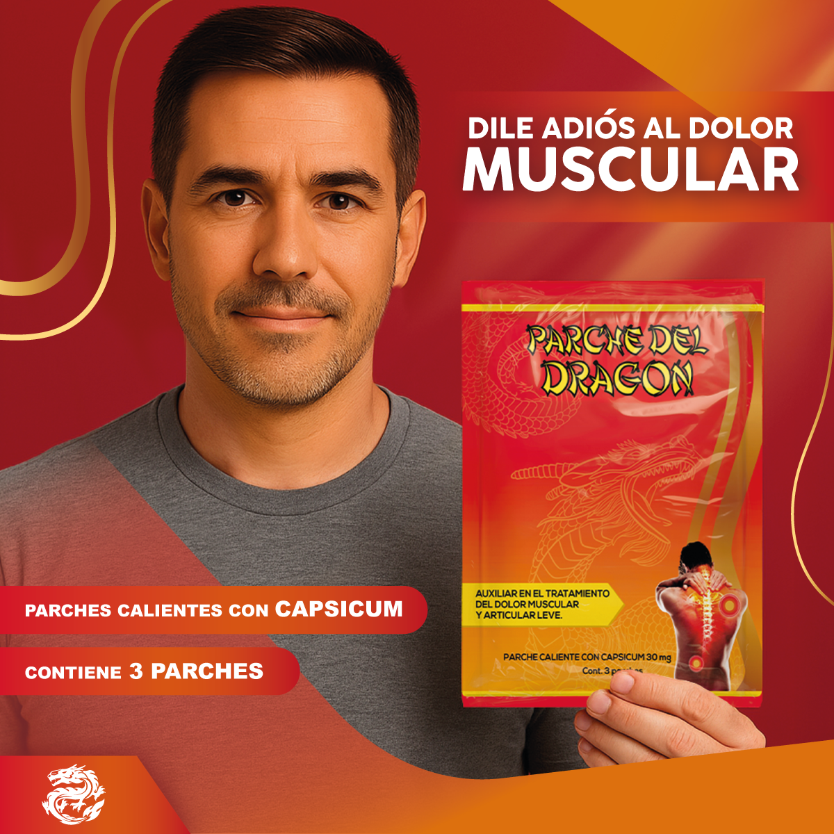 Foto 2 | Parche del Dragón Capsicum 30 mg 3 Piezas