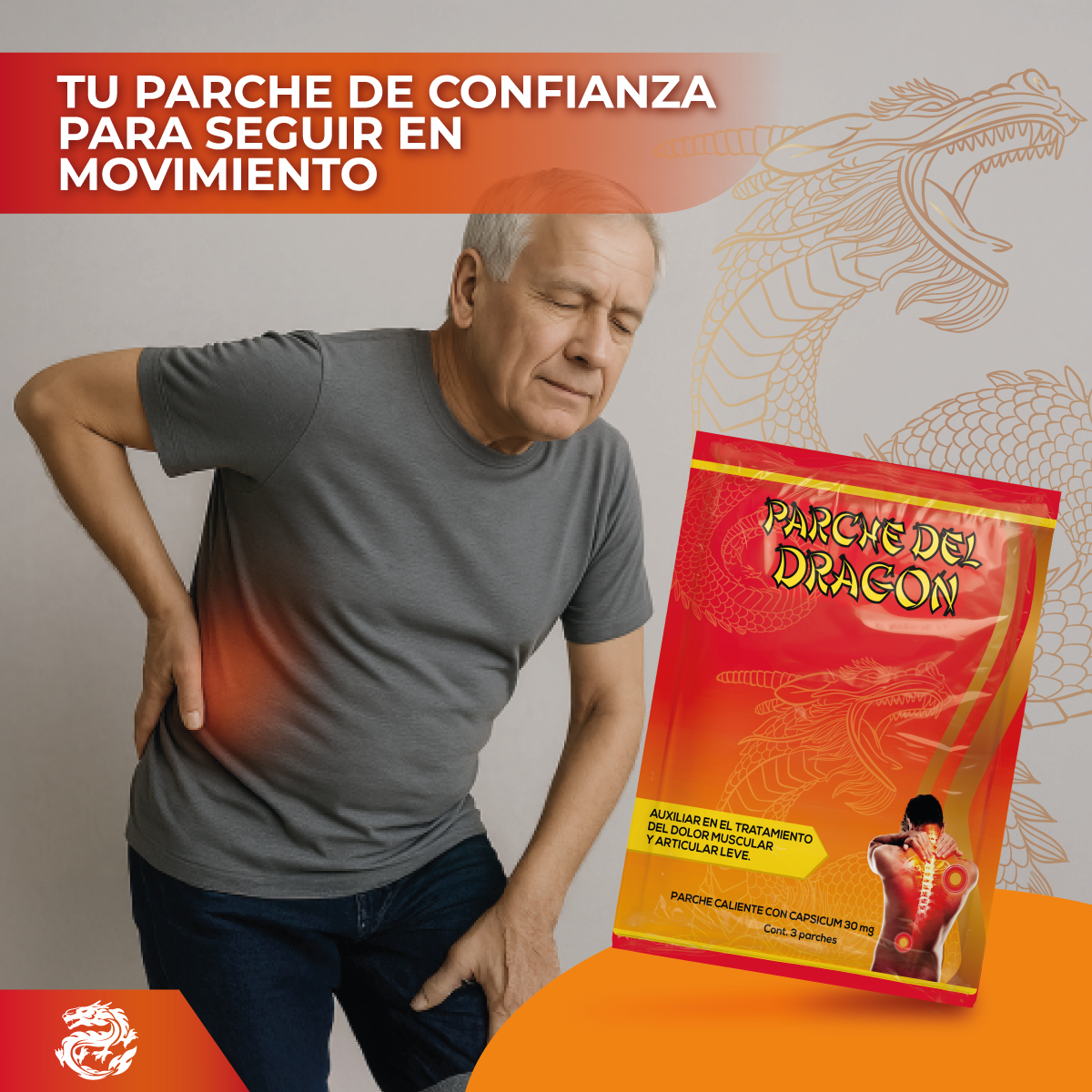 Foto 5 | Parche del Dragón Capsicum 30 mg 3 Piezas