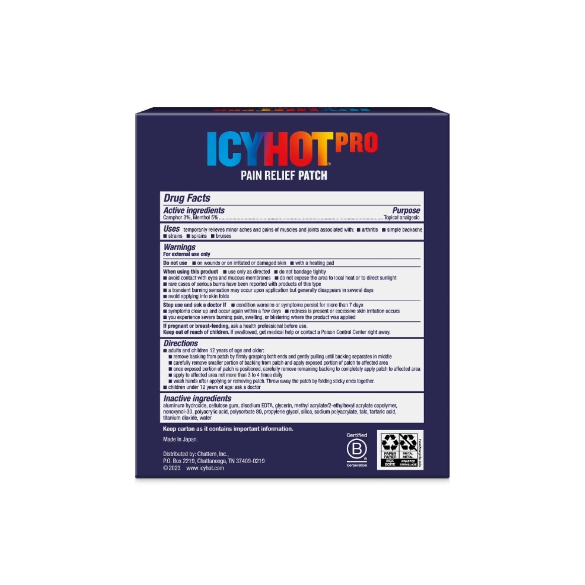 Foto 3 pulgar | Parches Para Aliviar El Dolor Icy Hot Pro No-mess Con Mentol Y Alcanfor - Venta Internacional.