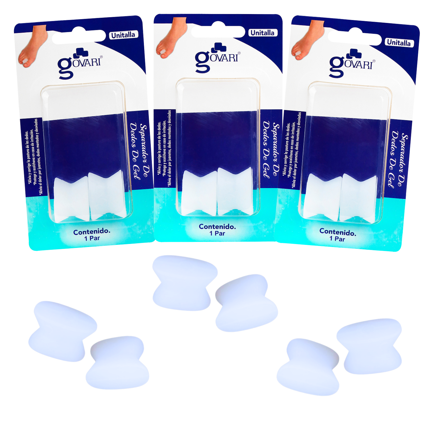 Separador de Dedos en Gel Govari 3 Pares
