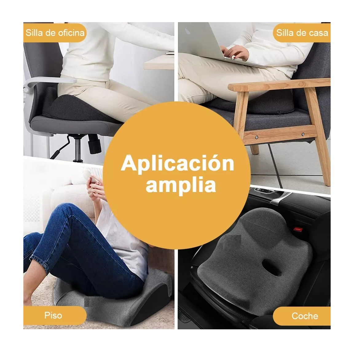 Foto 5 | Cojín para Asiento de Coche y Almohada de Soporte Lumbar Belug color Gris