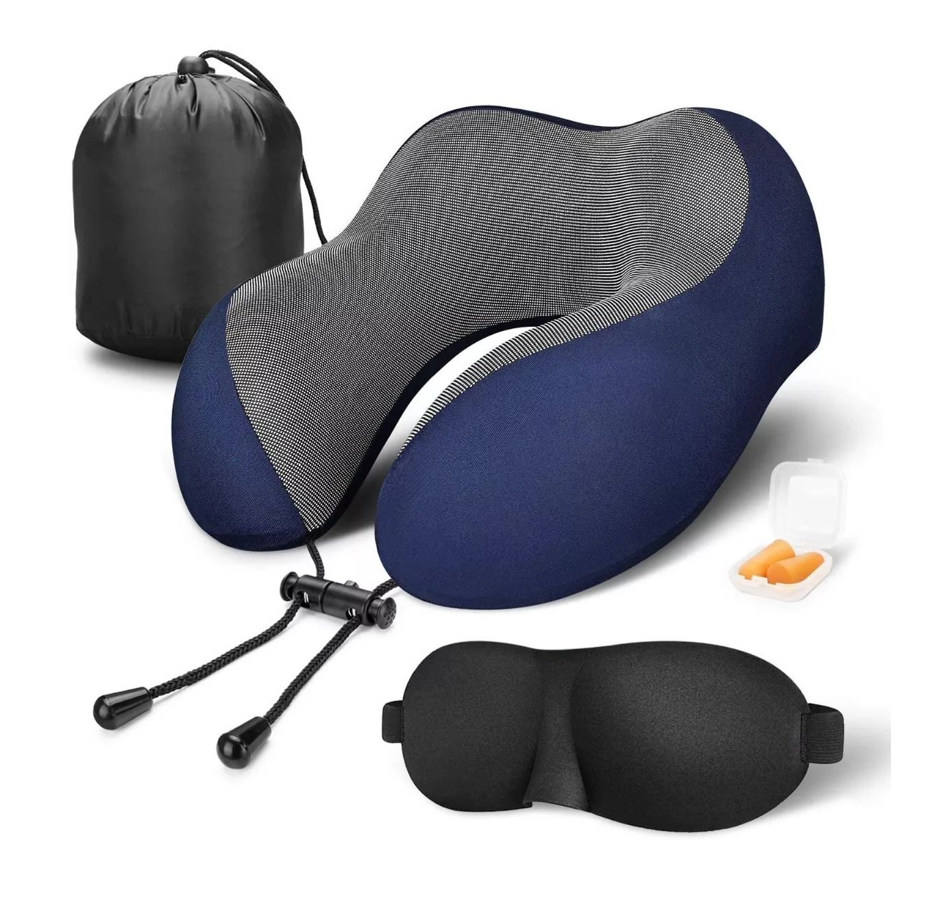 Foto 6 pulgar | Almohada de Viaje BELUG Portátil Espuma Viscoelástica Cuello Azul Marino