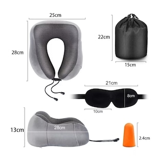 Foto 2 | Almohada de Viaje BELUG Portatil Espuma Viscoelástica Cuello Gris