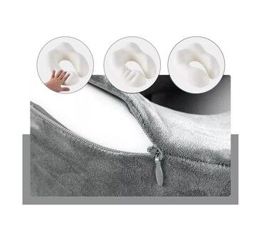 Foto 3 | Almohada de Viaje BELUG Portatil Espuma Viscoelástica Cuello Gris