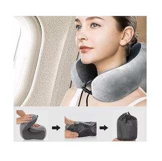 Foto 5 | Almohada de Viaje BELUG Portatil Espuma Viscoelástica Cuello Gris
