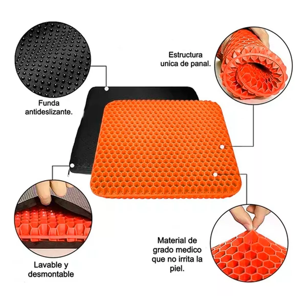 Foto 3 | Cojín Ergonómico Ortopédico Eo Safe Imports Esi-11641 Naranja